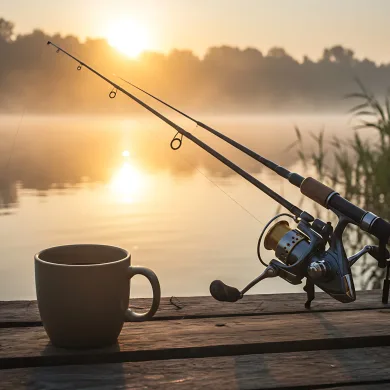 vecteezy_a-fishing-rod-and-coffee-cup-on-a-dock-at-sunrise_69276934-scaled